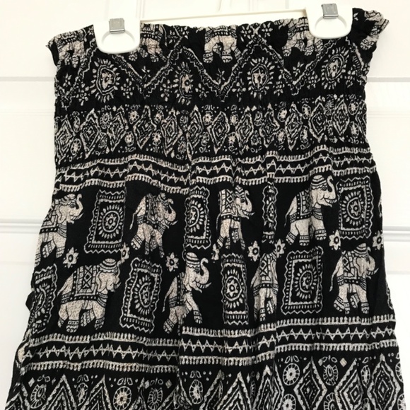 Bohemian Hippie Elephant Harem Pants XS/S High Waisted Loungewear Side Pocket - Picture 5 of 12